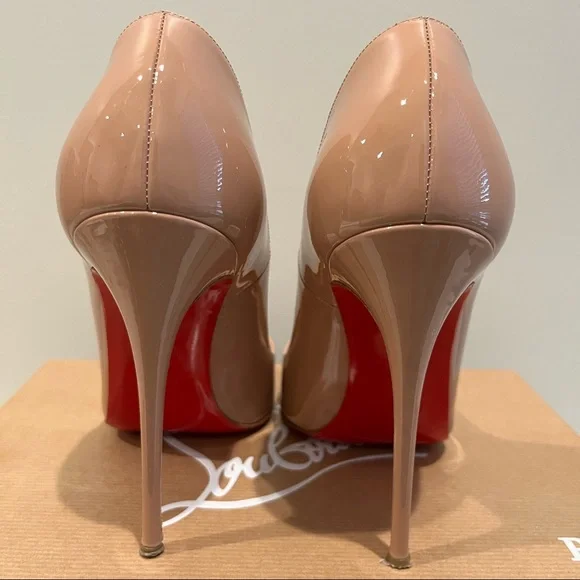 Christian Louboutin ❤️ So Kate 120 Patent Leather Nude Size 37.5 Pumps - Picture 1 of 8